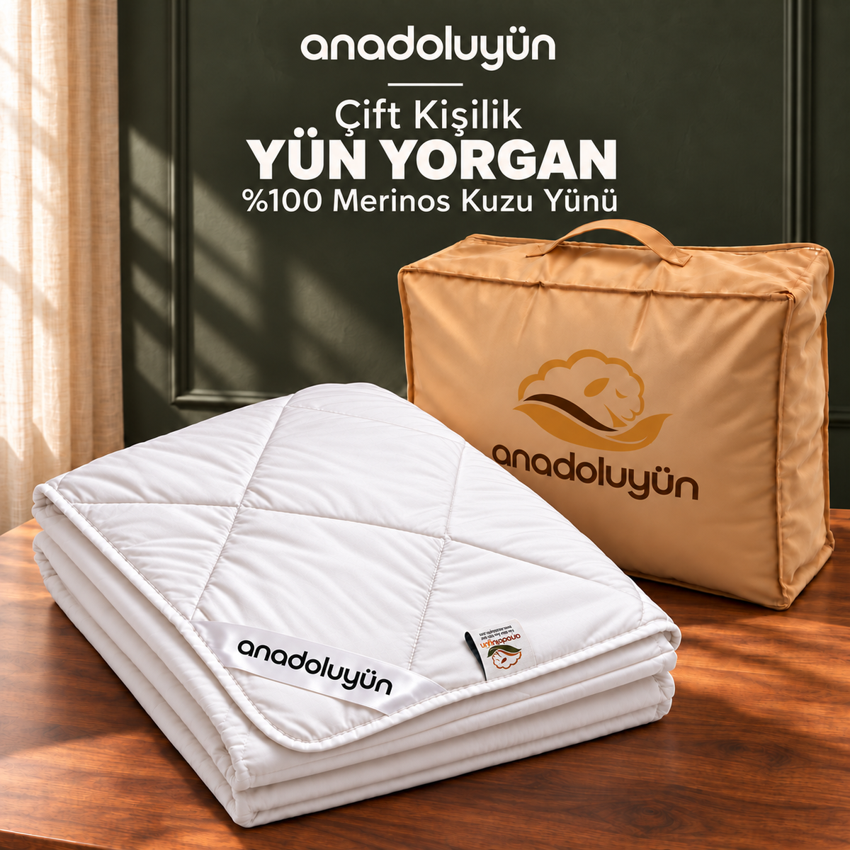 Çift Kişilik Doğal Yün Yatak Seti