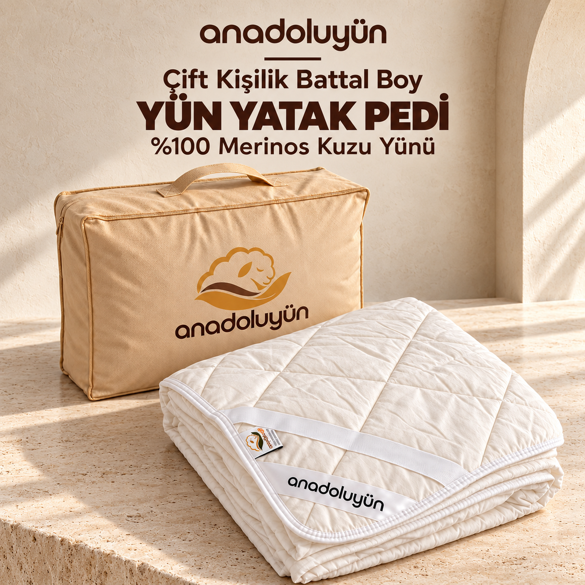 Battal Boy Doğal Yün Yatak Seti
